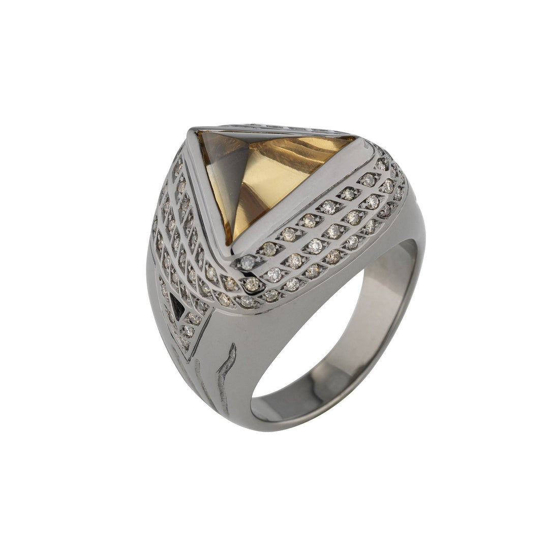 Andrea Bold Triangle Ring with Citrine