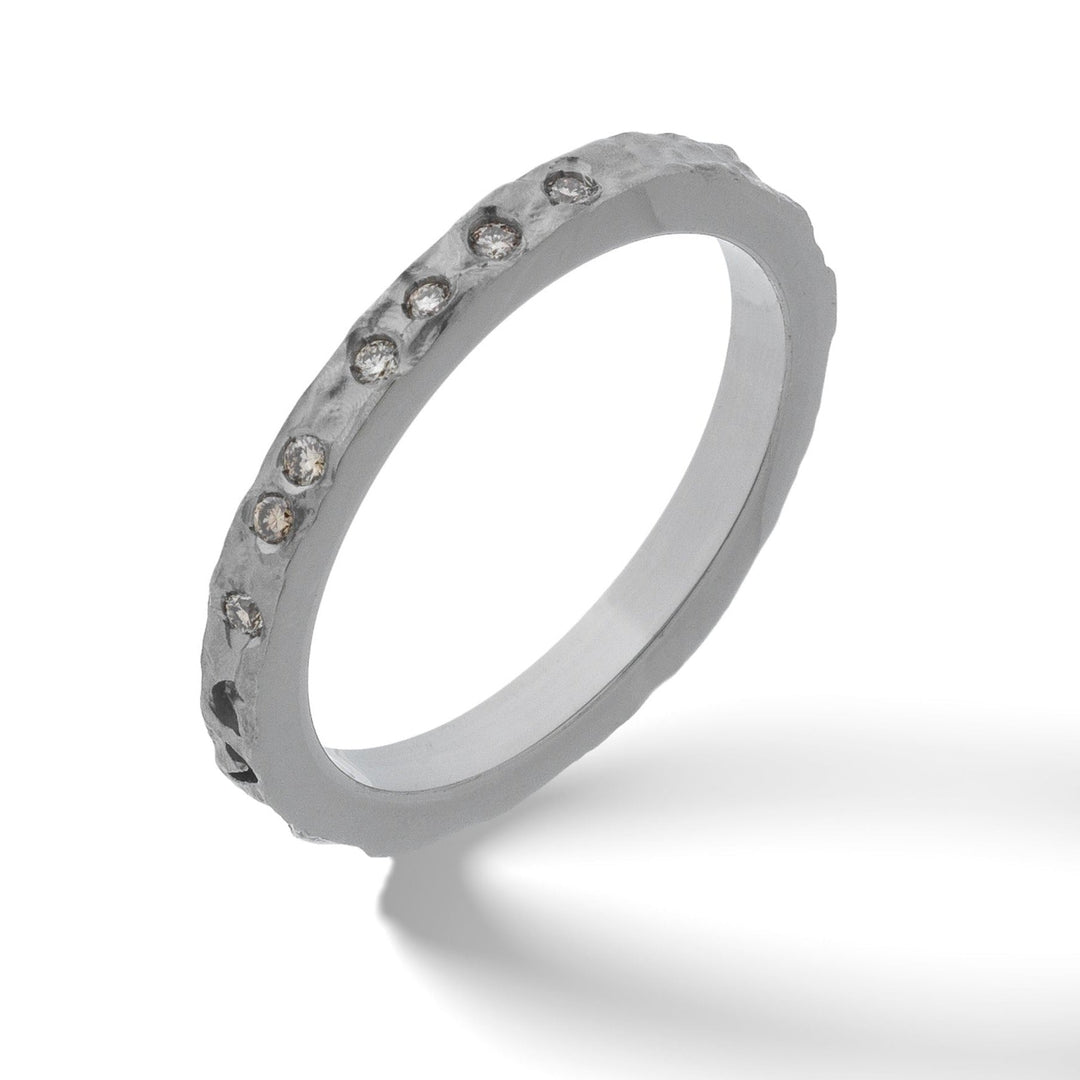 Orion White Gold Ring with Champagne Diamonds