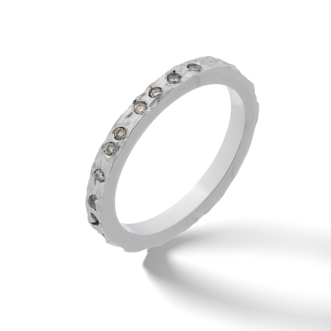 Orion White Gold Ring with Champagne Diamonds