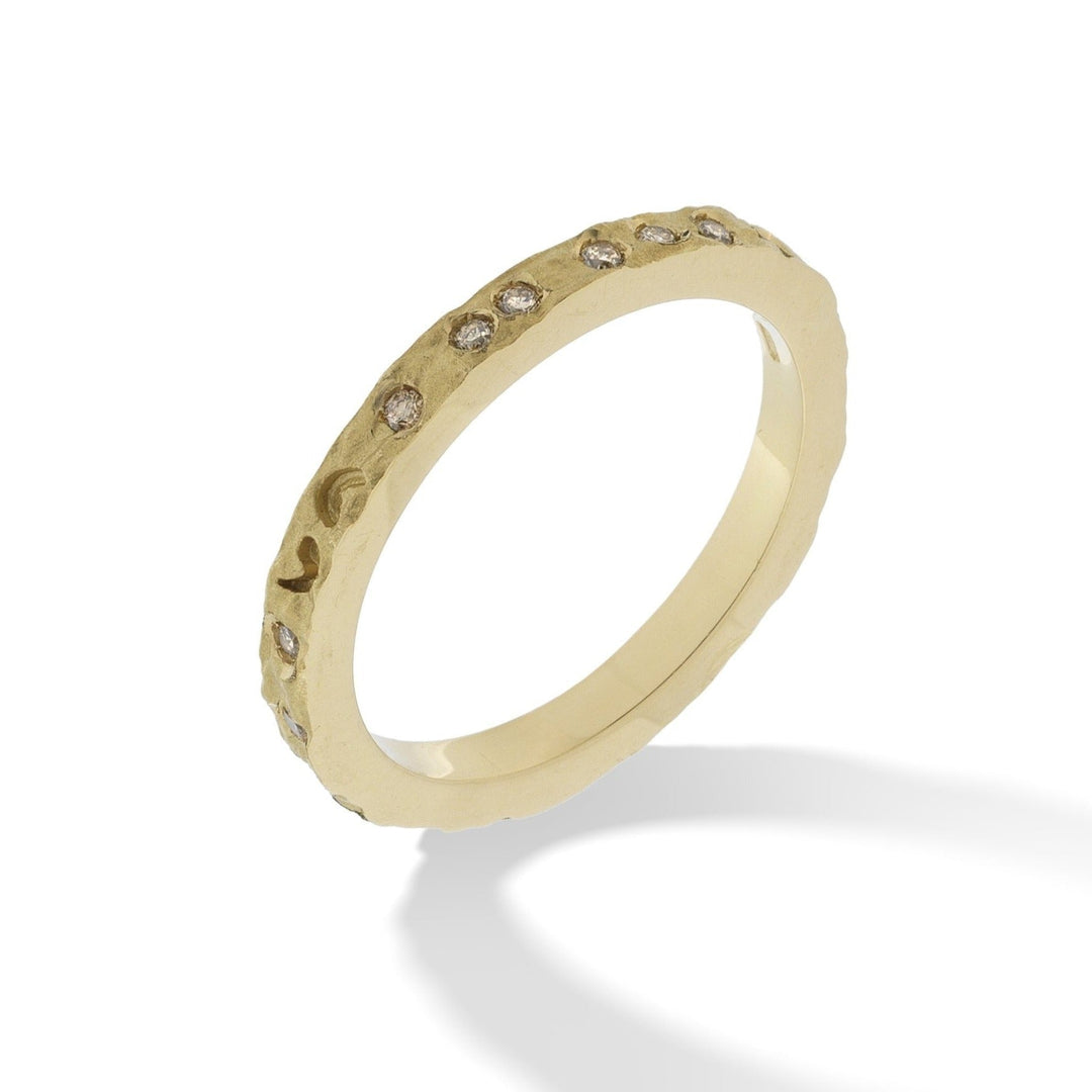 Orion Yellow Gold Ring with Champagne Diamonds