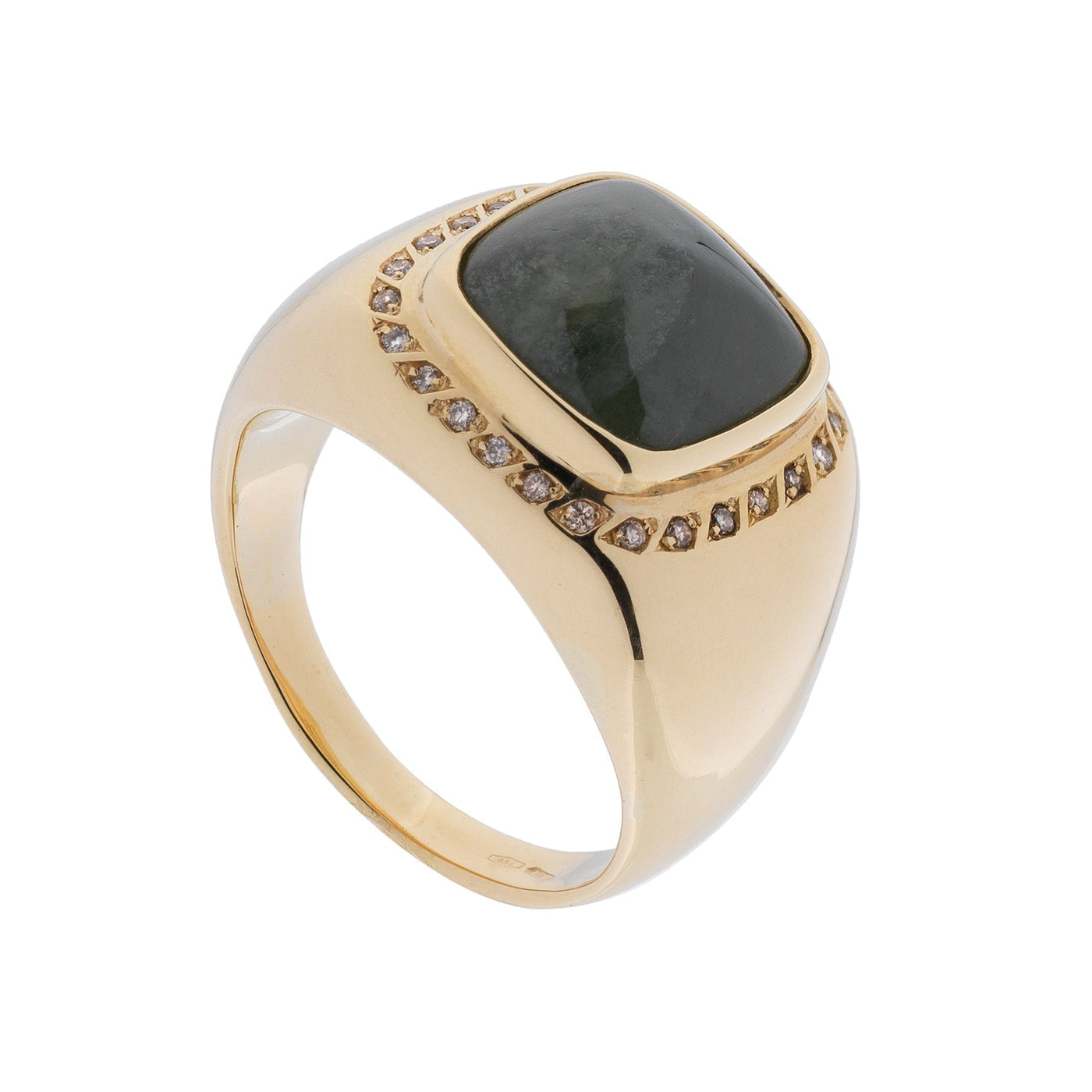 Andrea Square Ring with Green Sapphire