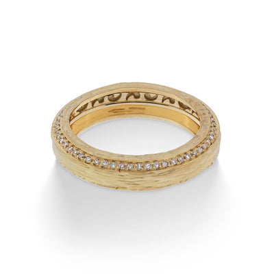 The Other Half Narrow Ring with Champagne Diamonds with 18kt Yellow Gold