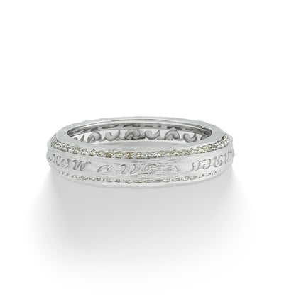 The Other Half Narrow II Ring with Champagne Diamonds with 18kt White Gold