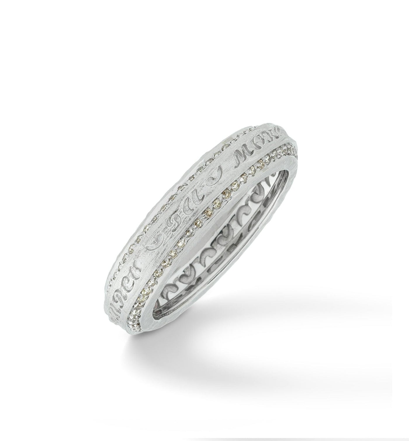 The Other Half Narrow II Ring with Champagne Diamonds with 18kt White Gold