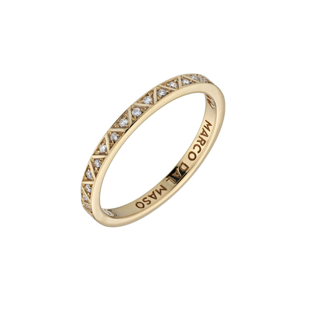 Manawa Eternity Ring with White Diamonds with 18kt Yellow Gold