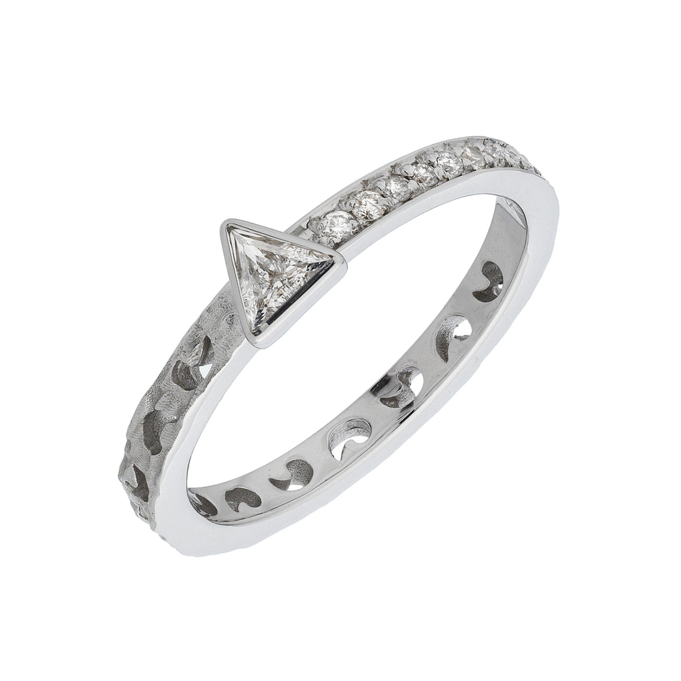Orion Ring with Pave Diamonds & Triangle Halo