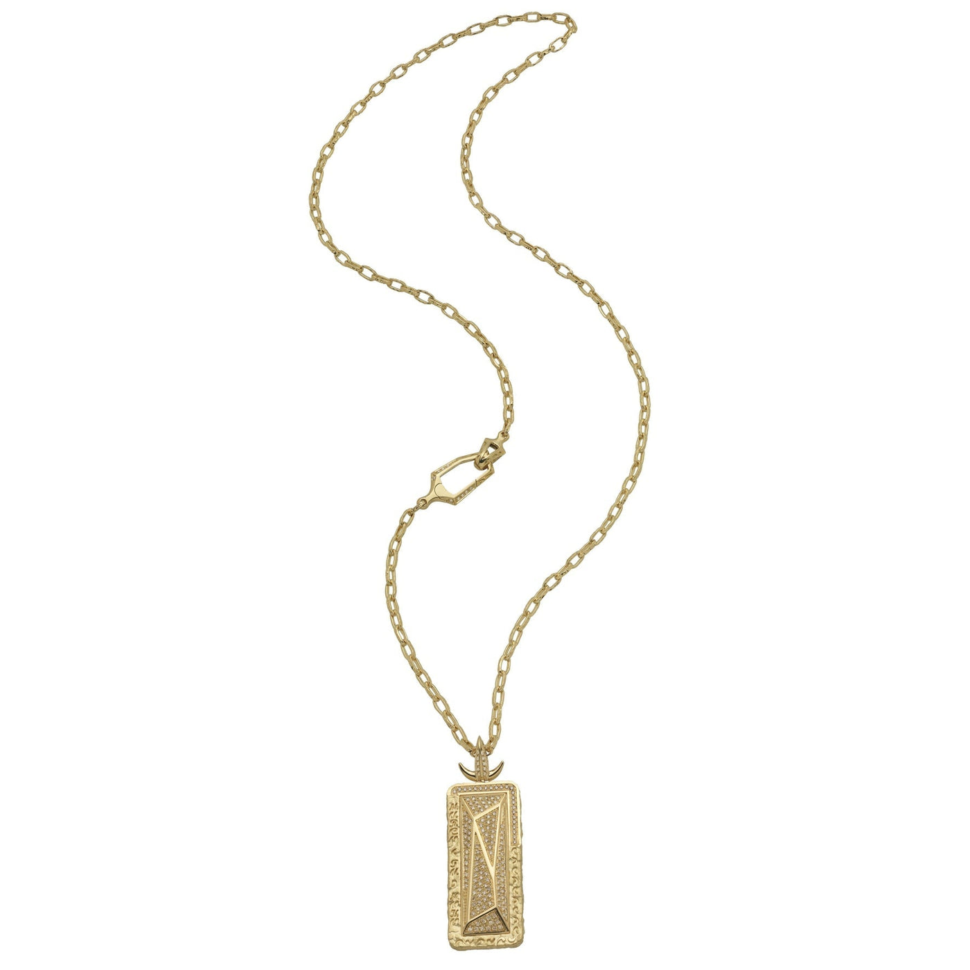 Warrior Geometric Pendant with Champagne Diamonds