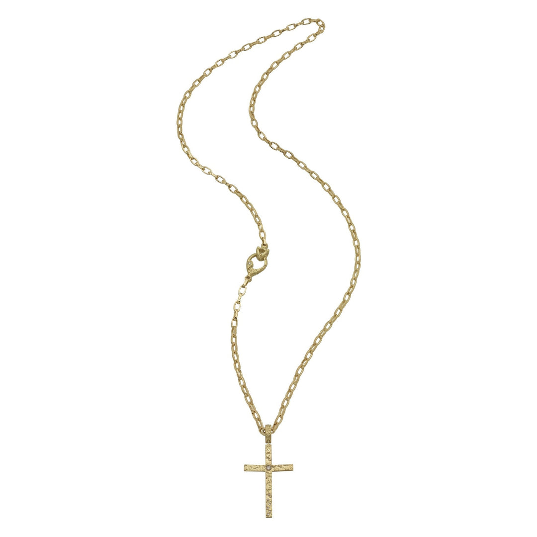 The Cross 18kt Yellow Gold Pendant with Diamond Centre