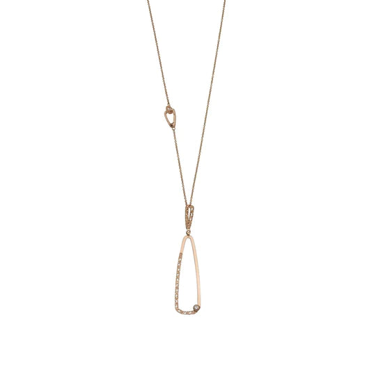Kindred Polished & Textured Diamond Pendant with 18kt Rose Gold