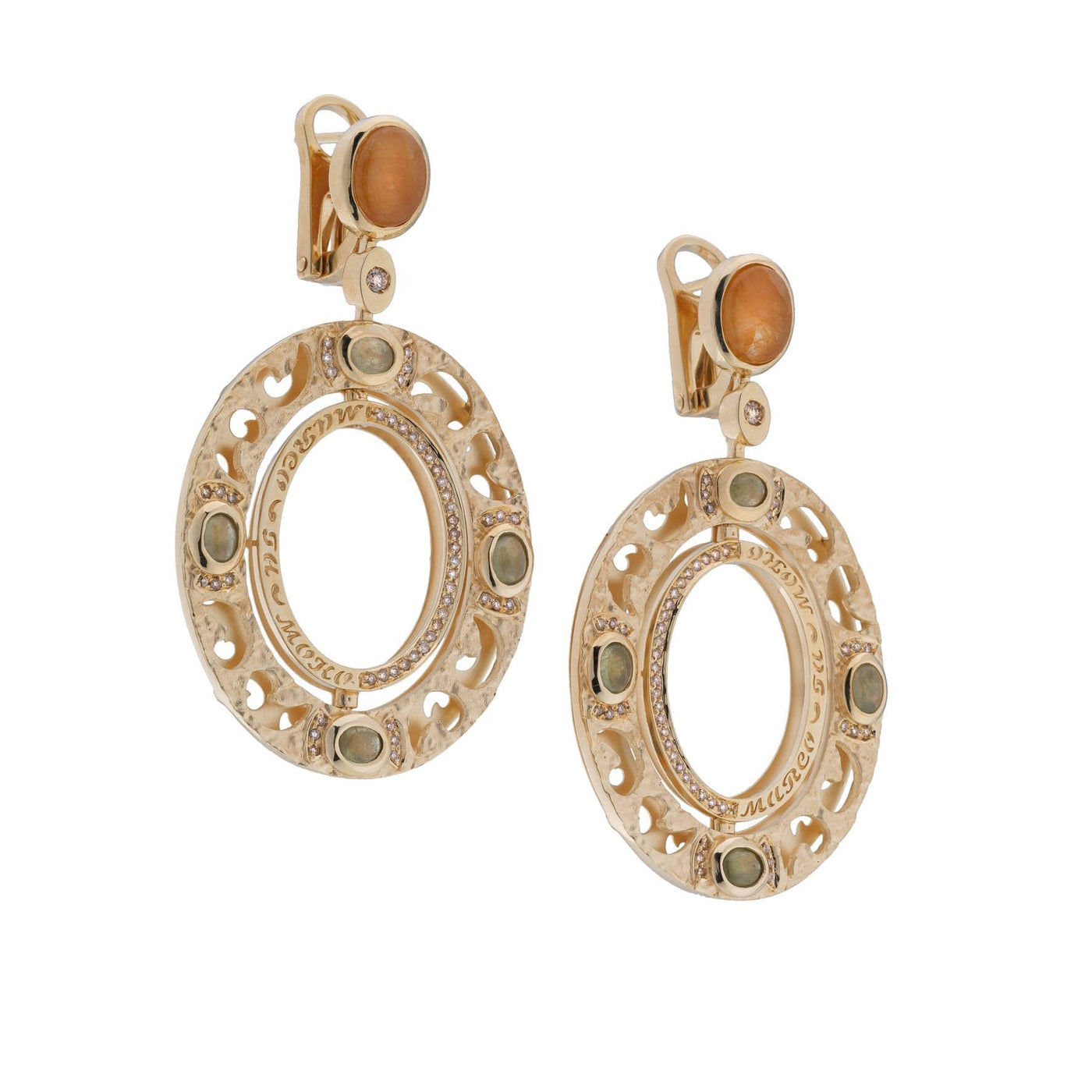Regalia Oval Earrings with Sapphires & Diamonds