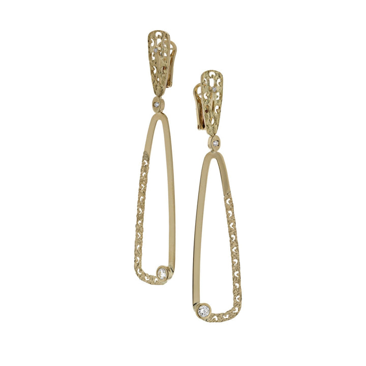 Small Kindred Polished & Textured Diamond Earrings