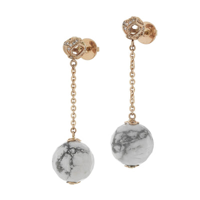 Explosion of Joy Hanging Earrings with Howlite