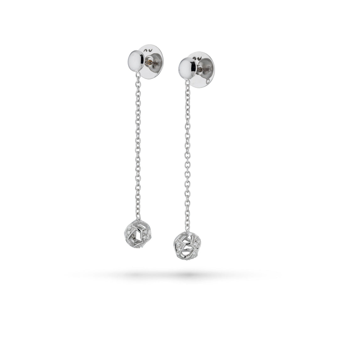 Explosion of Joy Hanging Petite Earrings with White Diamonds