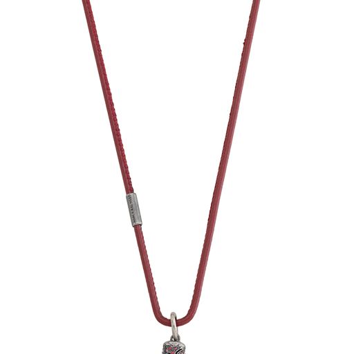 Fun-Key Monkey Silver Necklace with Red Sapphires
