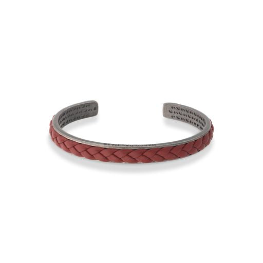 Lash 8mm Leather Cuff with Red Leather