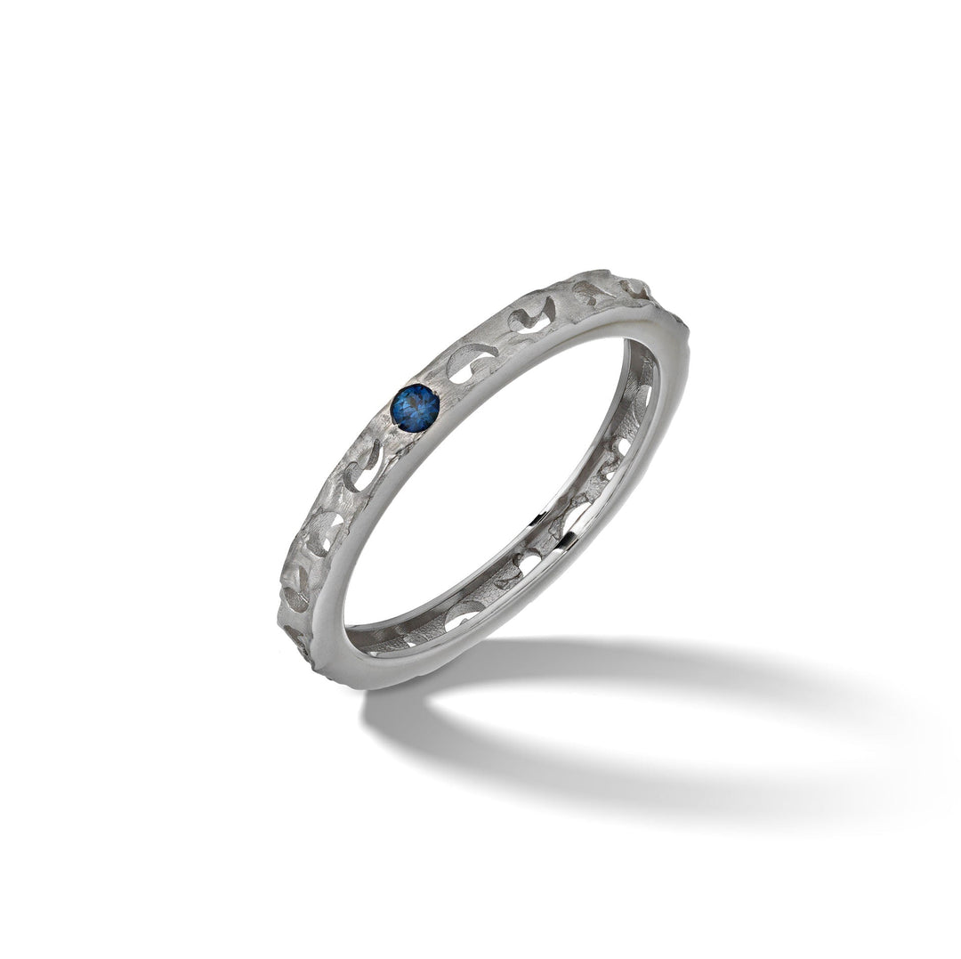 Orion Ring with Single Sapphire with Blue Sapphire