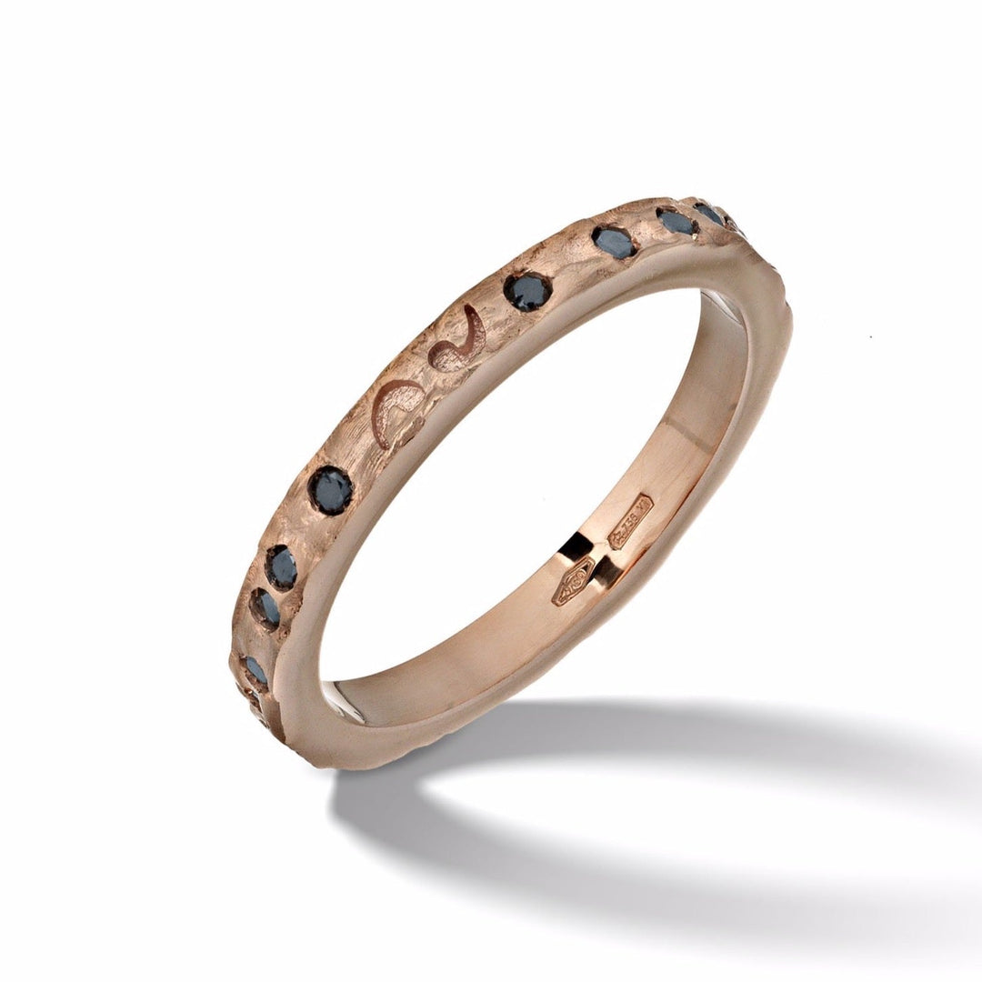 Orion Rose Gold Ring with Black Diamonds