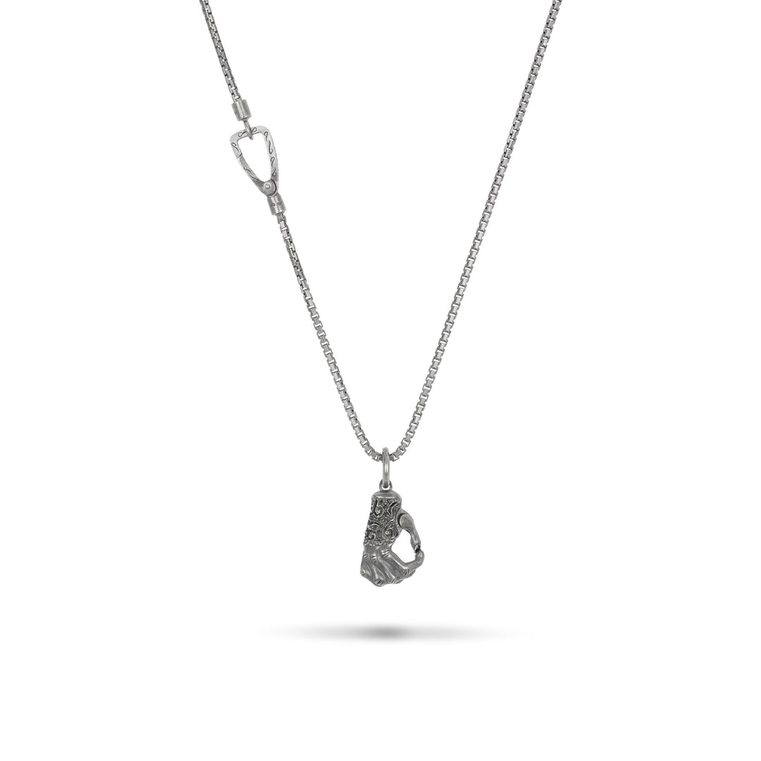 Oxidized Silver Pendant with black diamonds and black enamel