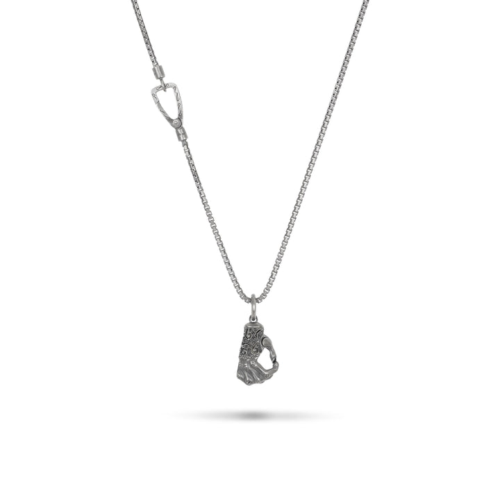 Oxidized Silver Pendant with black diamonds and black enamel