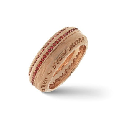 The Other Half 18KT Rose Gold Ring with red sapphires