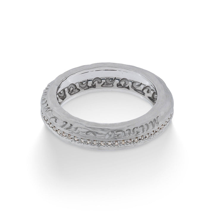 The Other Half Narrow I Ring with Champagne Diamonds with 18kt White Gold