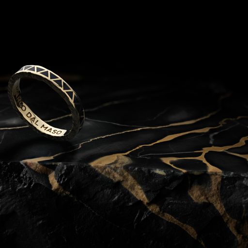 Manawa black enamel thin band ring