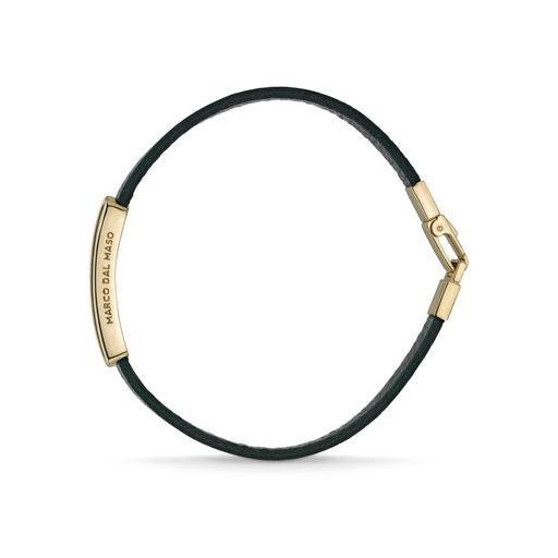 Marco Dal Maso Yellow Gold Vermeil Lash Leather Cord Bracelet