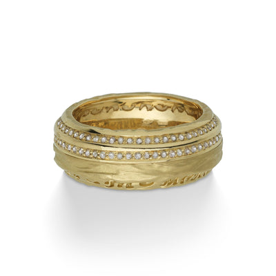 The Other Half Ring with Champagne Diamonds with 18kt Yellow Gold