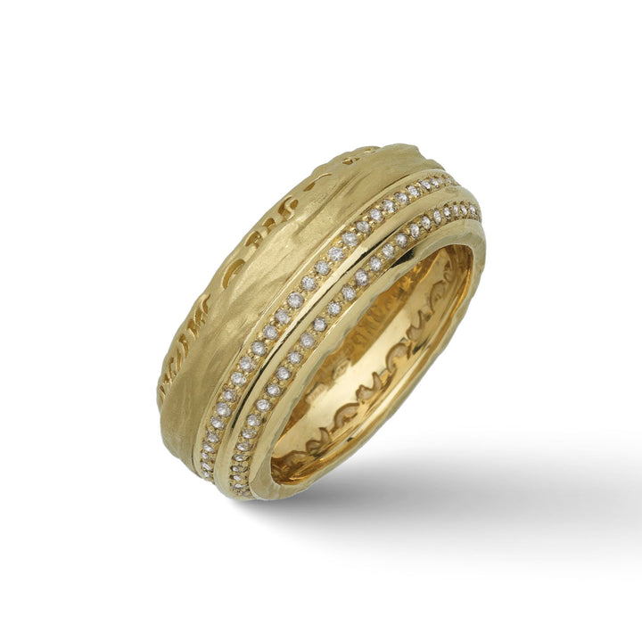 The Other Half Ring with Champagne Diamonds with 18kt Yellow Gold