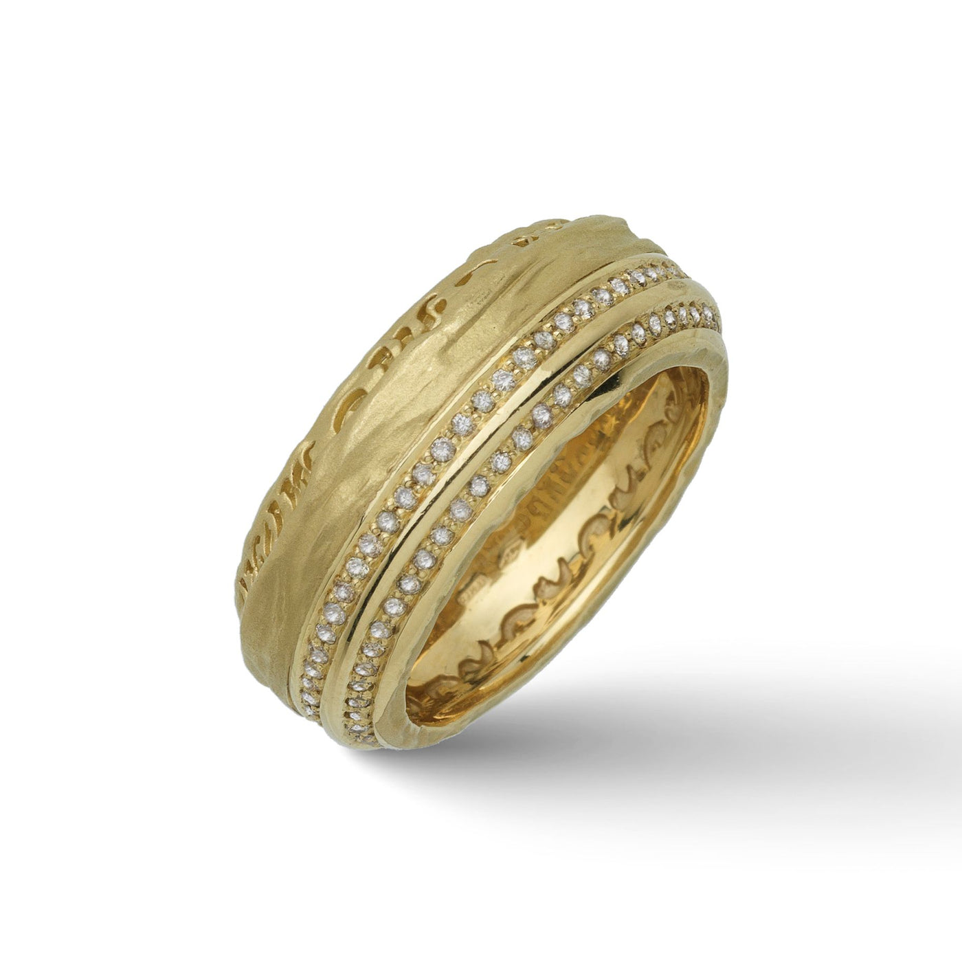 The Other Half Ring with Champagne Diamonds with 18kt Yellow Gold