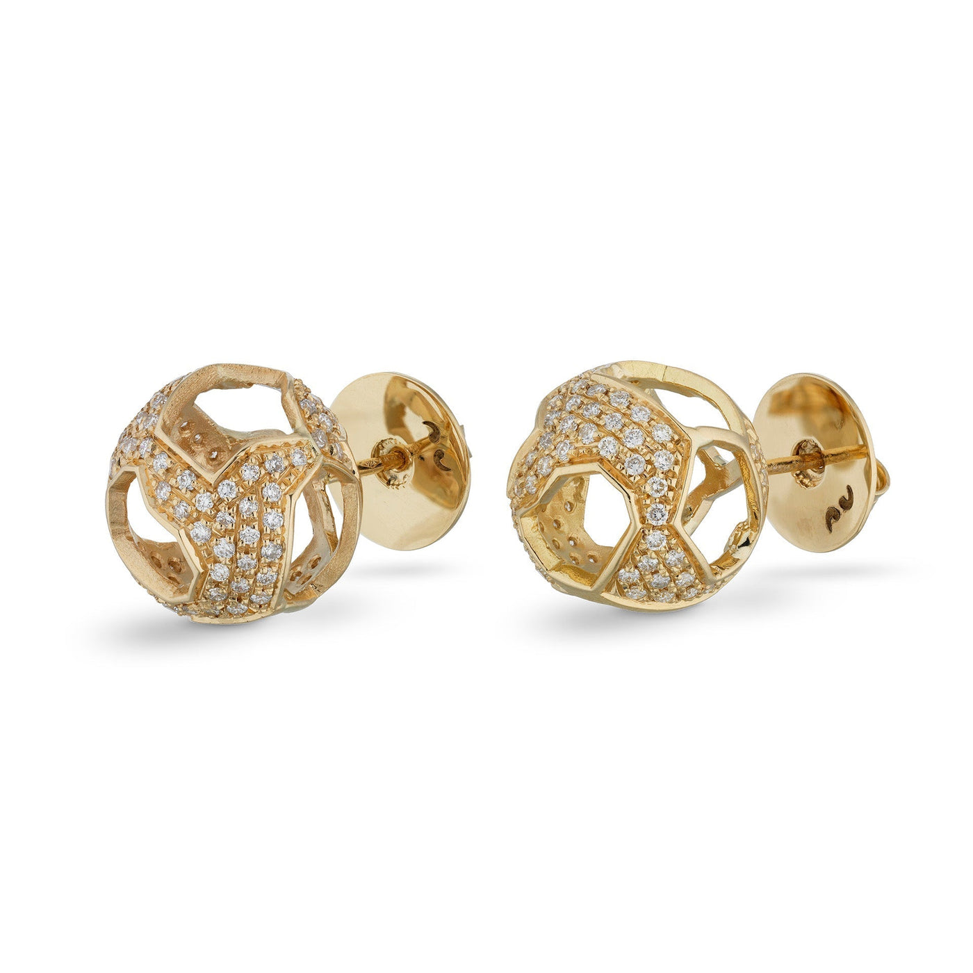 Explosion of Joy Grand Studs Earrings with White Diamonds
