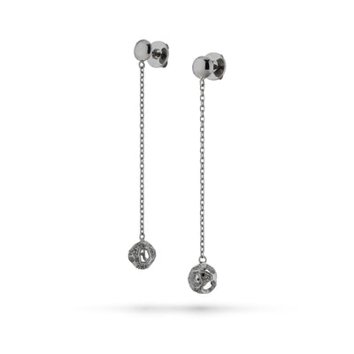 Explosion of Joy Hanging Petite Earrings with Black Diamonds