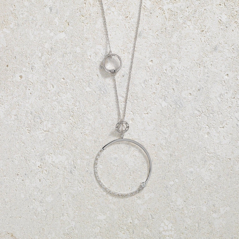 Amaia Polished and Textured Hoop Pendant