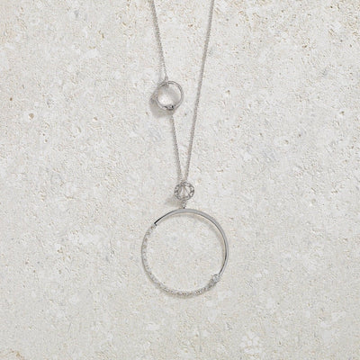 Amaia Polished and Textured Hoop Pendant