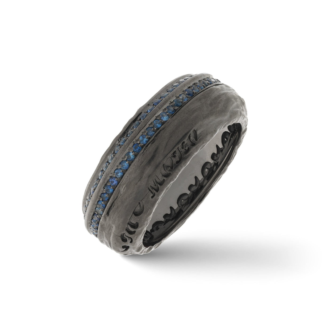 The Other Half 18KT Black Gold Ring with blue sapphires